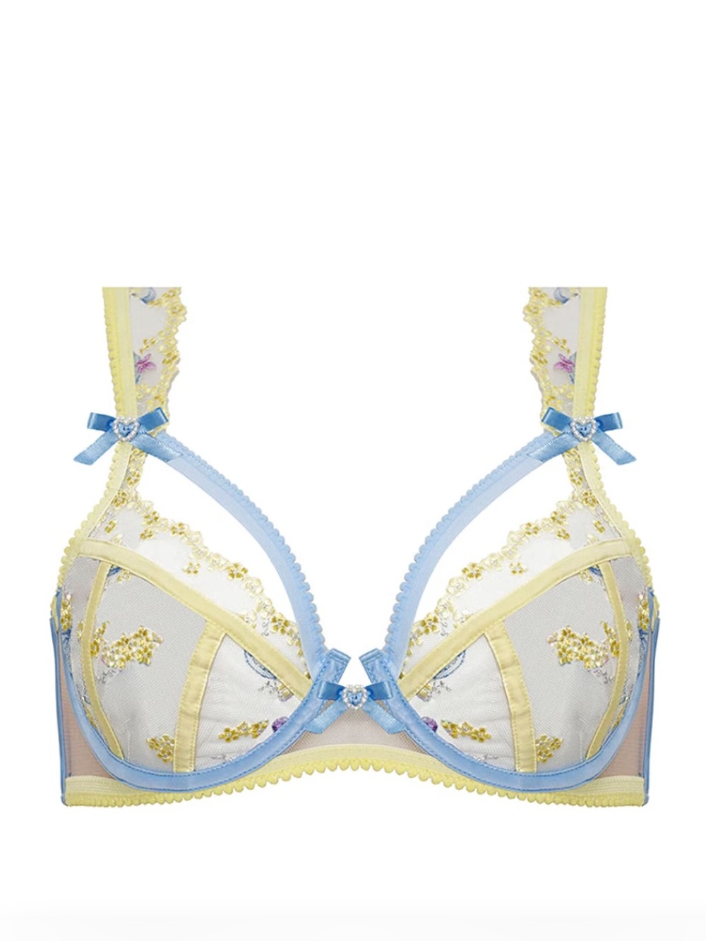 For Love and Lemons Blue Yellow Bra